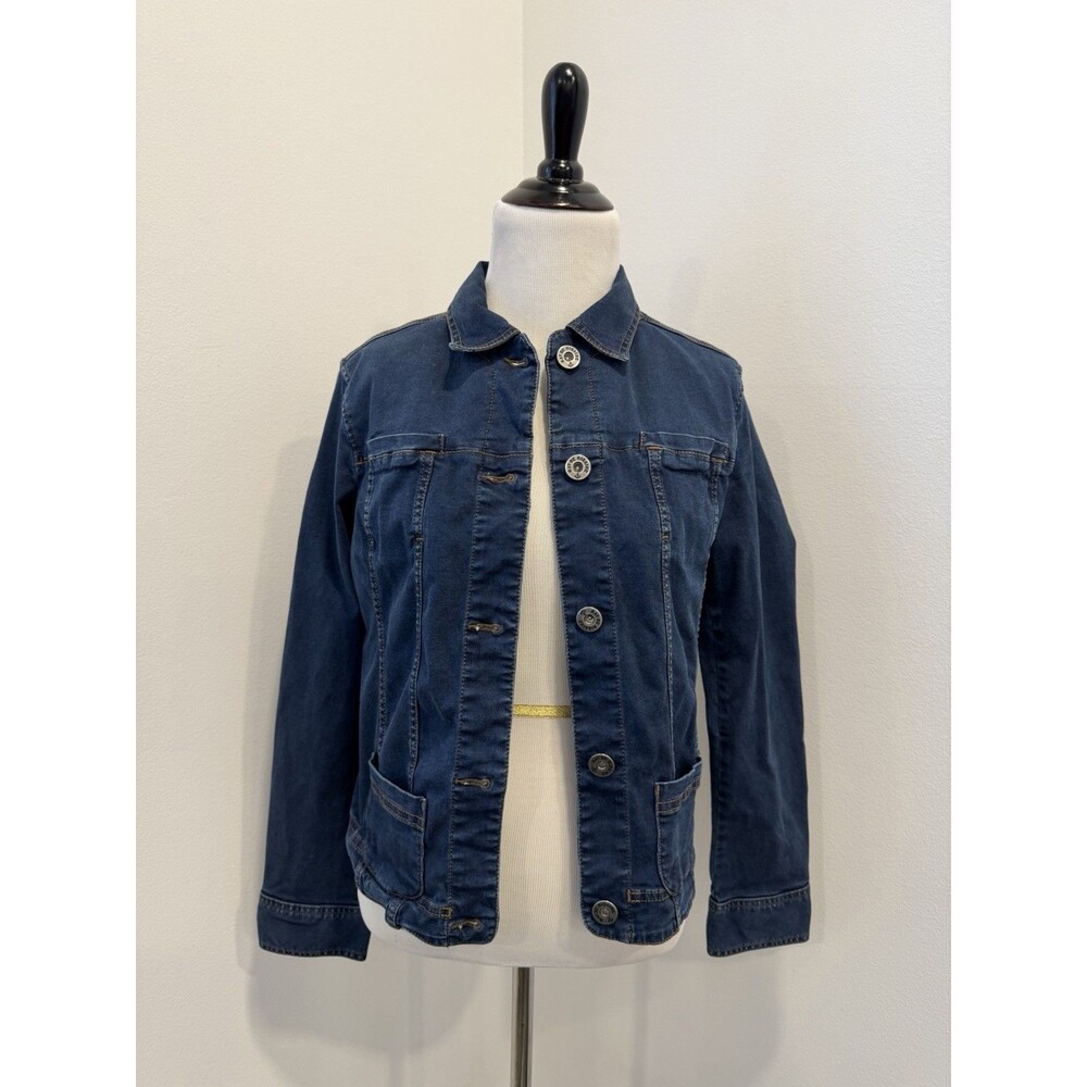Vintage Mat De Misaine Denim Jacket Stretch Denim‎ Rare Women Size 40